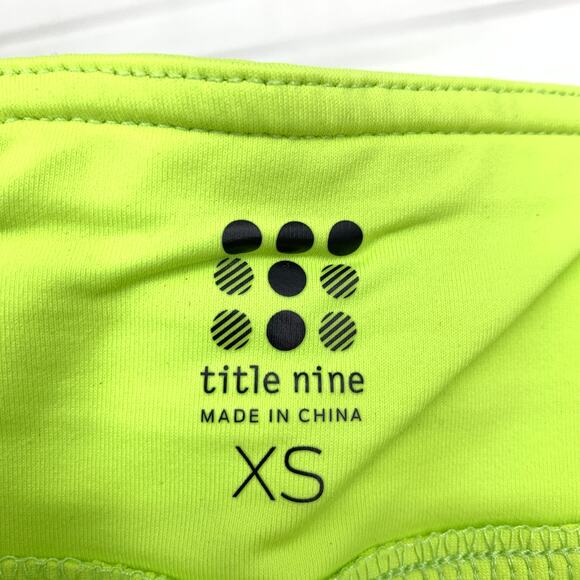 Title Nine Athletic A-Line Mini Skirt Womens XS Lime Green Blue Stitching - Picture 5 of 6
